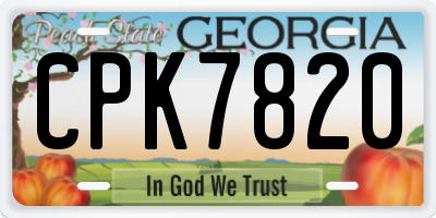 GA license plate CPK7820