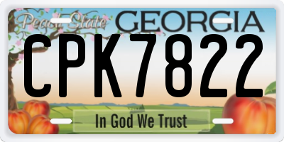 GA license plate CPK7822
