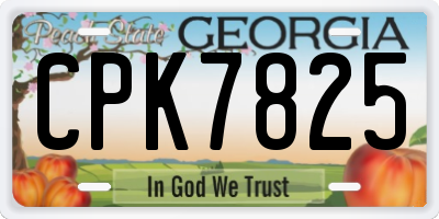 GA license plate CPK7825