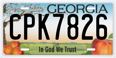 GA license plate CPK7826