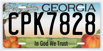 GA license plate CPK7828
