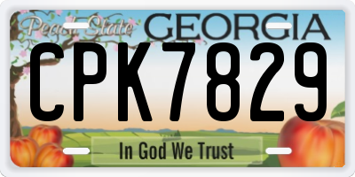 GA license plate CPK7829