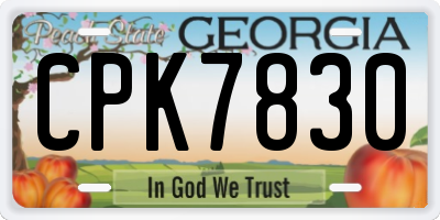 GA license plate CPK7830