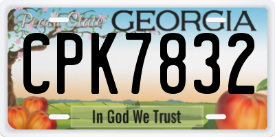 GA license plate CPK7832