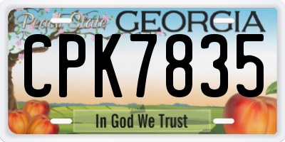 GA license plate CPK7835