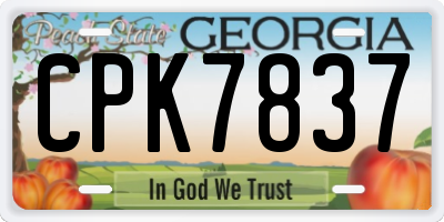 GA license plate CPK7837