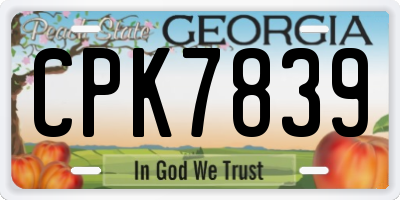 GA license plate CPK7839
