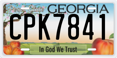GA license plate CPK7841