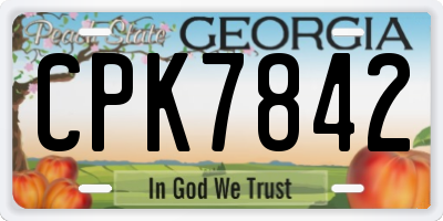 GA license plate CPK7842