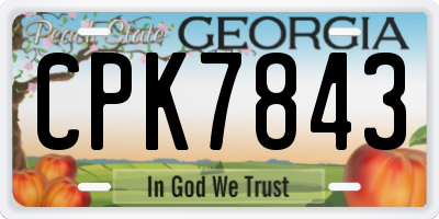 GA license plate CPK7843