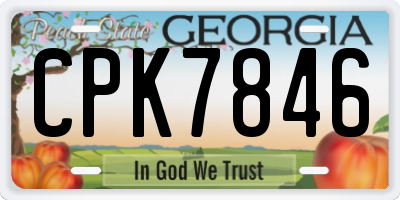 GA license plate CPK7846