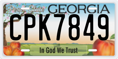 GA license plate CPK7849