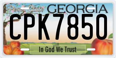 GA license plate CPK7850
