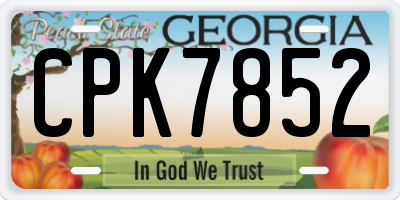GA license plate CPK7852