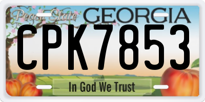 GA license plate CPK7853