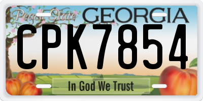 GA license plate CPK7854