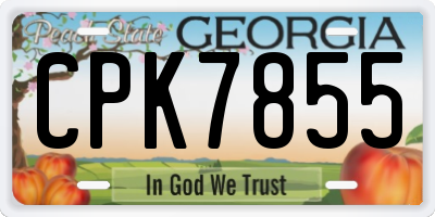 GA license plate CPK7855