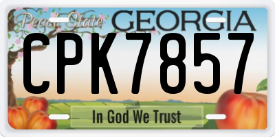 GA license plate CPK7857