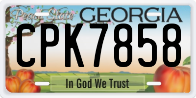 GA license plate CPK7858