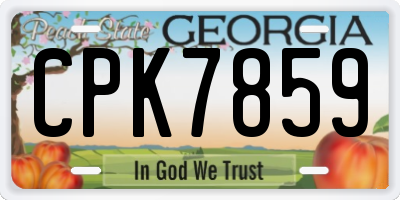 GA license plate CPK7859
