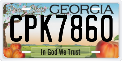GA license plate CPK7860