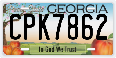 GA license plate CPK7862