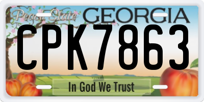 GA license plate CPK7863