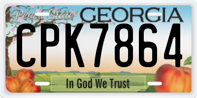 GA license plate CPK7864