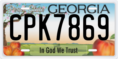GA license plate CPK7869