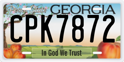 GA license plate CPK7872