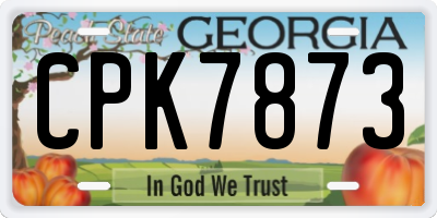GA license plate CPK7873