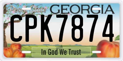 GA license plate CPK7874