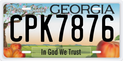 GA license plate CPK7876