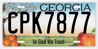 GA license plate CPK7877
