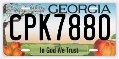 GA license plate CPK7880