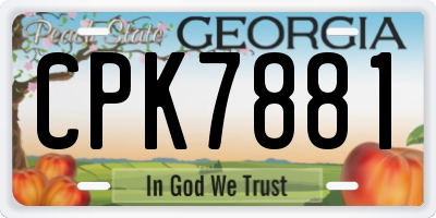 GA license plate CPK7881