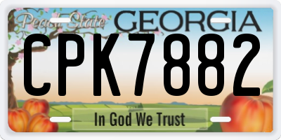 GA license plate CPK7882