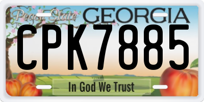 GA license plate CPK7885