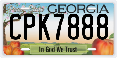GA license plate CPK7888