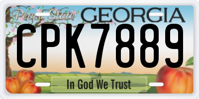 GA license plate CPK7889