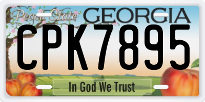 GA license plate CPK7895