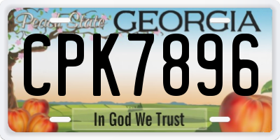 GA license plate CPK7896