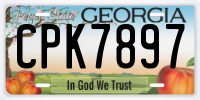 GA license plate CPK7897