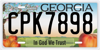GA license plate CPK7898