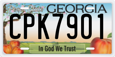 GA license plate CPK7901