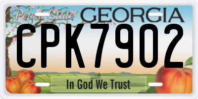 GA license plate CPK7902