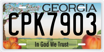 GA license plate CPK7903