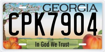 GA license plate CPK7904
