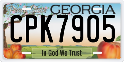 GA license plate CPK7905