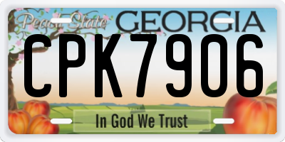 GA license plate CPK7906